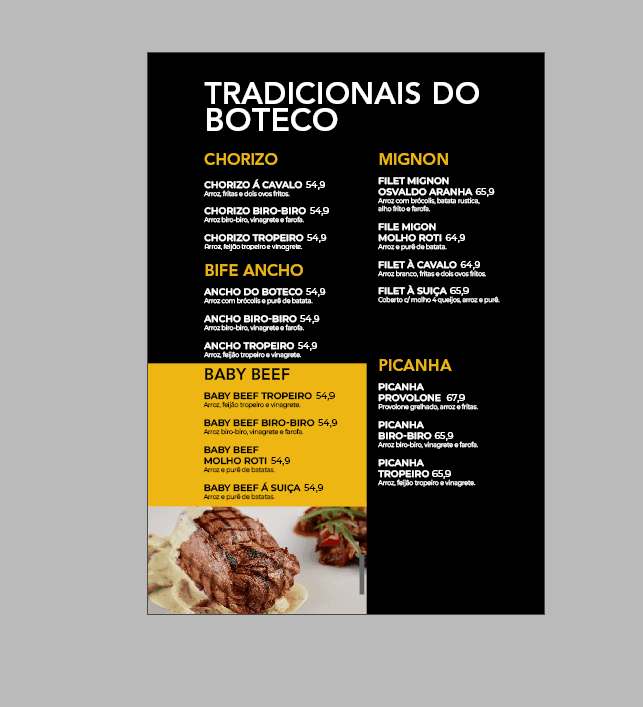 Criação de Cardápio Físico ou Digital